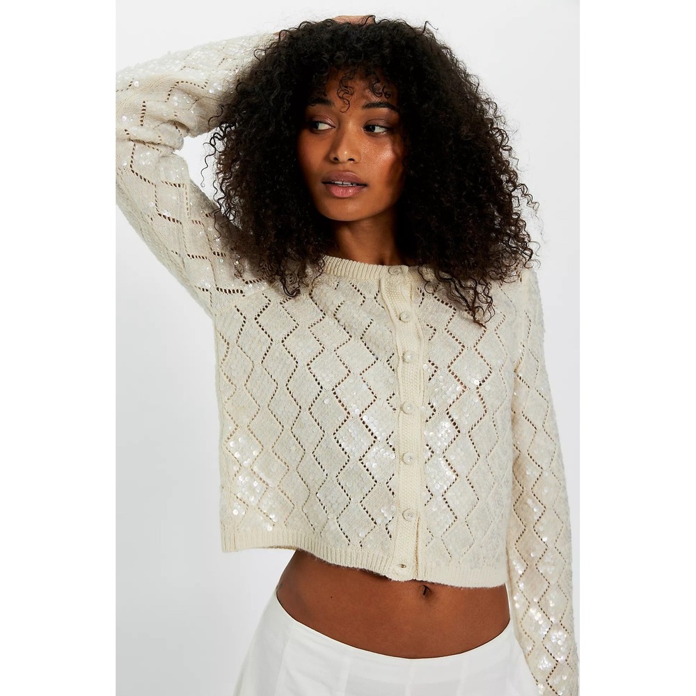 NWT!! Free‎ People WE THE FREE Mermaid Cardi Cardigan Sweater Sequins Small